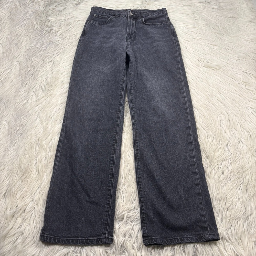 BDG Women's 28 Black Wash‎ Stretch Cowboy Jeans Relaxed Straight High Rise